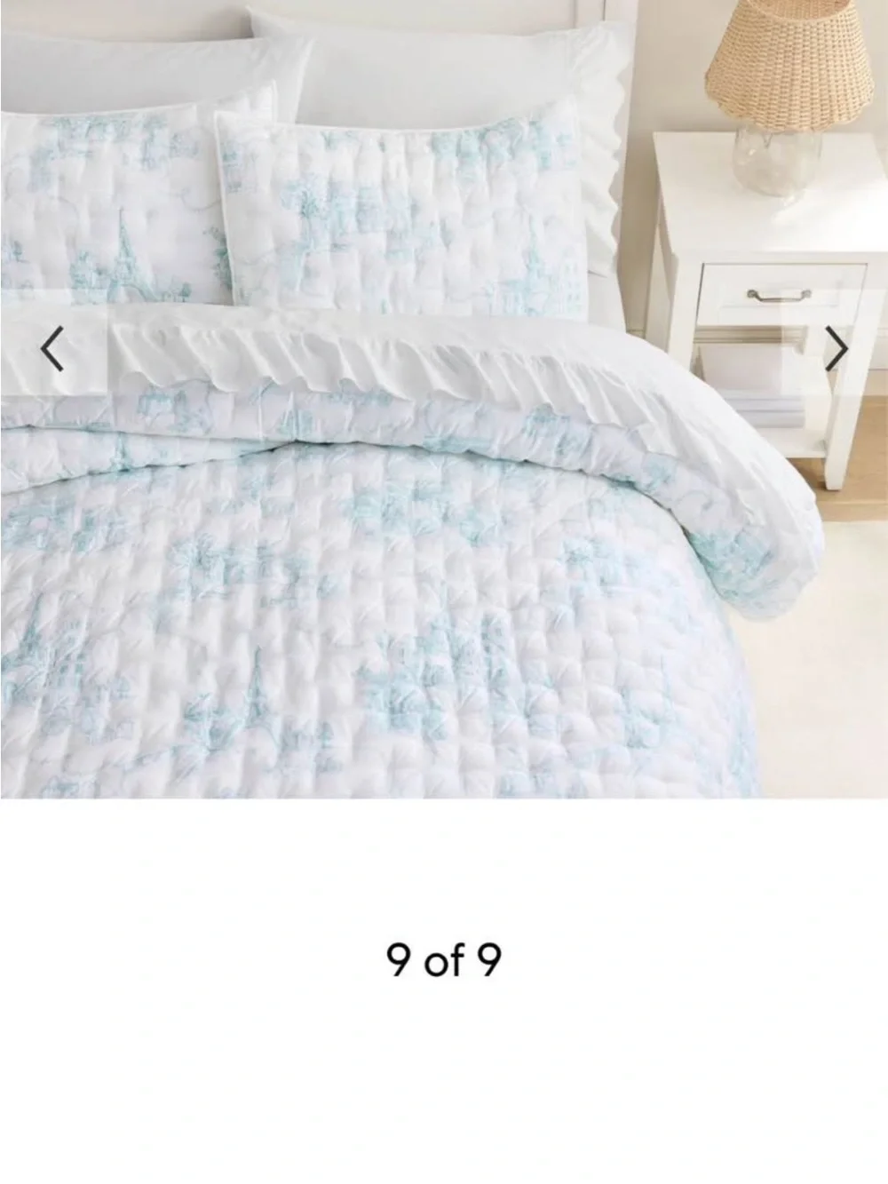 Pottery Barn Teen Amelia In Paris Toile Quilt Set - Queen